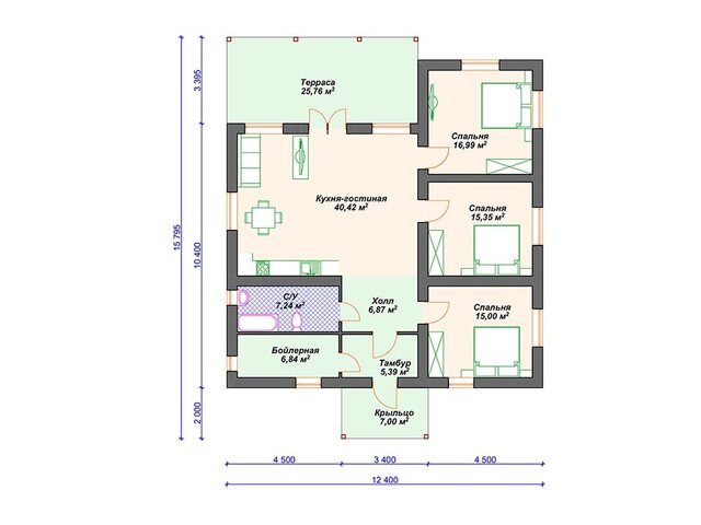 3D model of 3D Printed Scale Model from Building Photos and Floor Plan