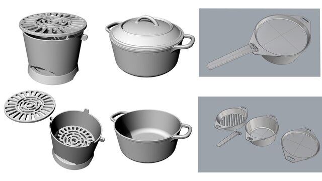 3D model of Cast Iron Cookware Product Design
