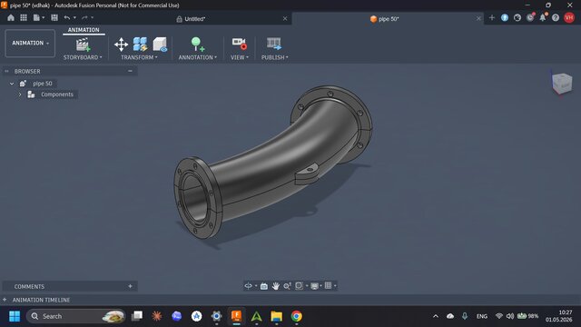 3D model of 3D Printed Pipe Design