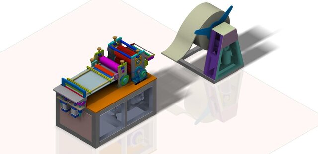 3D model of Combine Harvester Radiator Fin machine.