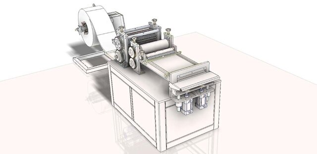 3D model of Combine Harvester Radiator Fin machine.