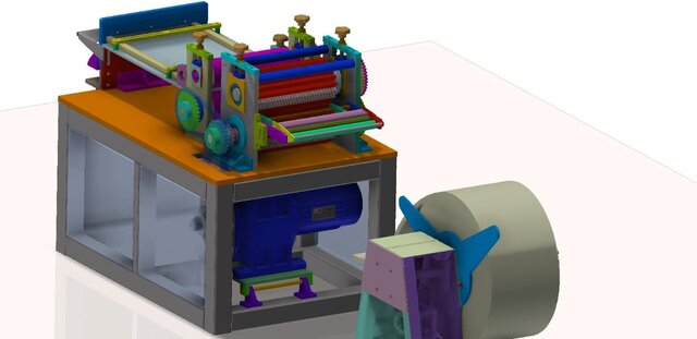 3D model of Combine Harvester Radiator Fin machine.