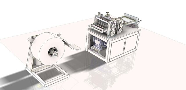 3D model of Combine Harvester Radiator Fin machine.
