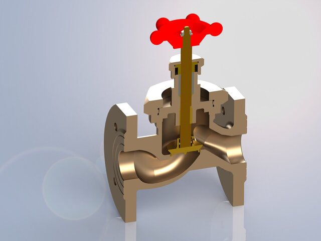 3D model of 3D CAD Modeling of a Flanged Valve Assembly