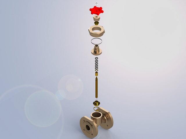 3D model of 3D CAD Modeling of a Flanged Valve Assembly