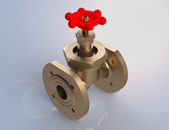 3D model of 3D CAD Modeling of a Flanged Valve Assembly