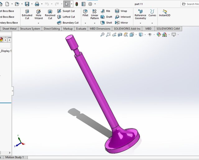 3D model of single piston Design