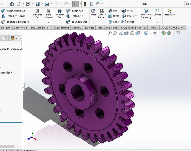 3D model of single piston Design