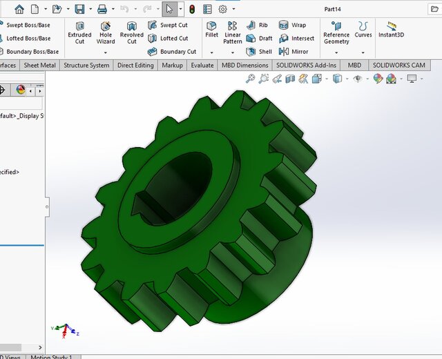 3D model of single piston Design