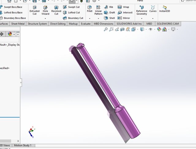 3D model of single piston Design