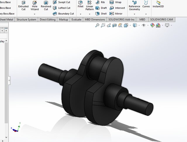 3D model of single piston Design