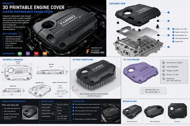 3D model of Automotive Widebody Kit & Mechanical CAD Design Portfolio