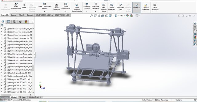 Modified Mendel Huxley 3D Printer – Complete CAD Assembly – image 8 of 8