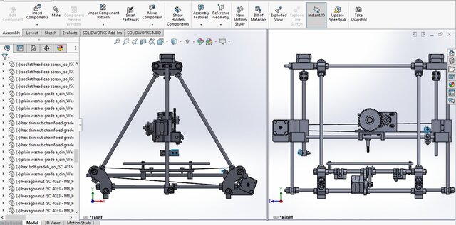 Modified Mendel Huxley 3D Printer – Complete CAD Assembly – image 4 of 8