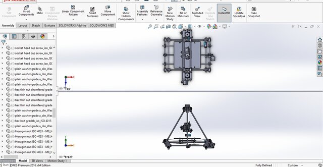 Modified Mendel Huxley 3D Printer – Complete CAD Assembly – image 3 of 8