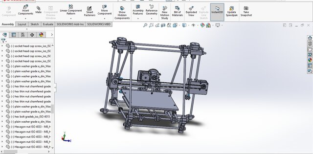 Modified Mendel Huxley 3D Printer – Complete CAD Assembly – image 6 of 8