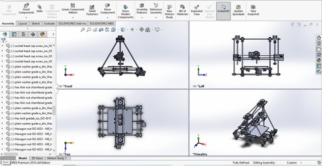 Modified Mendel Huxley 3D Printer – Complete CAD Assembly – image 7 of 8