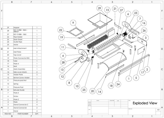 3D model of Dewatering Screw Press Machine