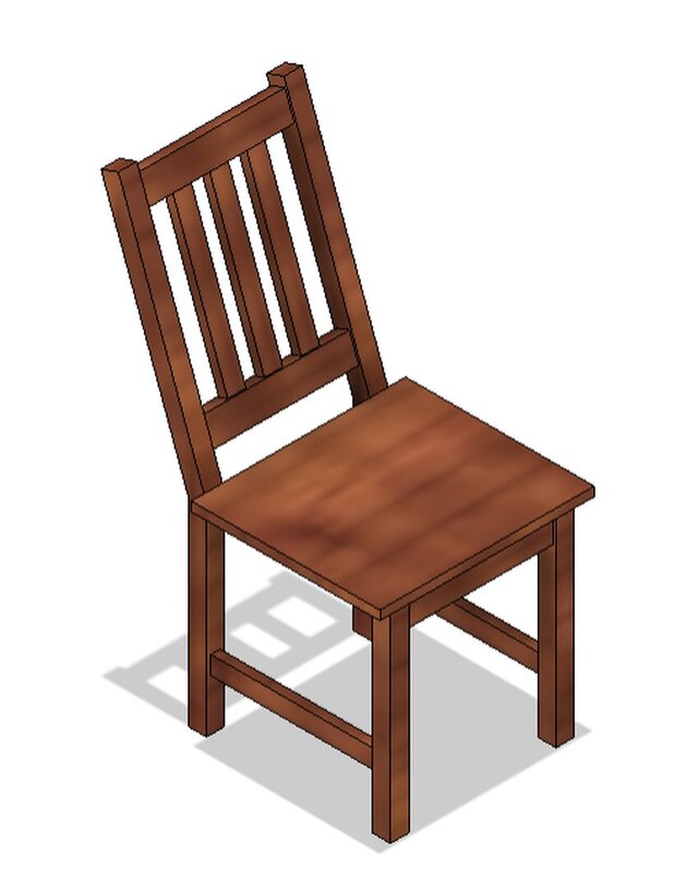 3D model of wooden-chair