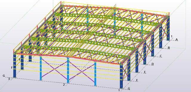 Honeycomb Beam Steel Structure – Tekla Detailing – image 4 of 4
