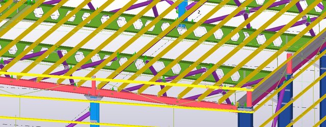 Honeycomb Beam Steel Structure – Tekla Detailing – image 3 of 4
