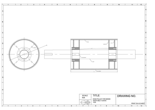 HEAD PULLEY FOR 800MM  WIDTH BELT CONVEYOR