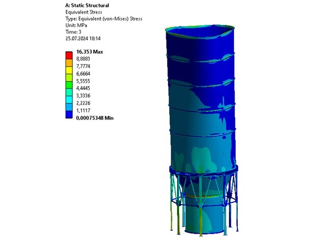 3D model of Storage tank, steel structure