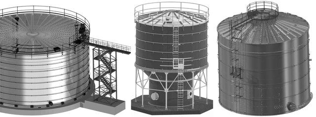 3D model of Storage tank, steel structure