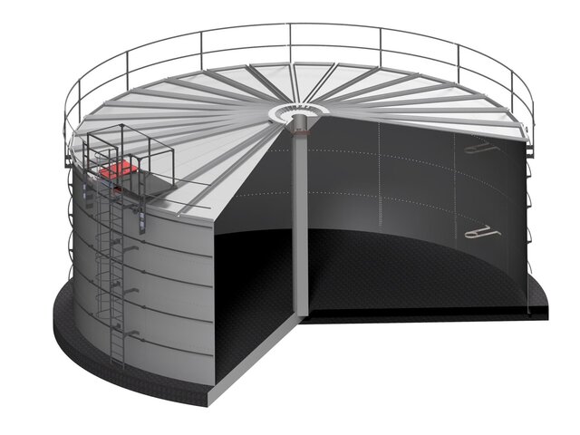 3D model of Storage tank, steel structure