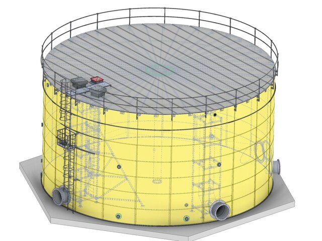 3D model of Storage tank, steel structure