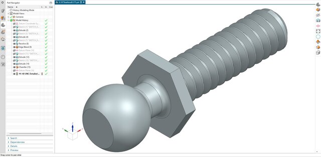 3D model of 14. Threaded Ball Stud