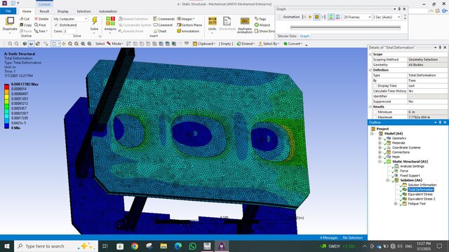 3D model of Autonomous Mobile Robot (AMR) Heavy Payload FEA Simulation (500 kg)