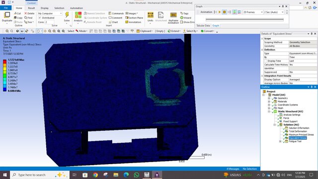 3D model of Autonomous Mobile Robot (AMR) Heavy Payload FEA Simulation (500 kg)