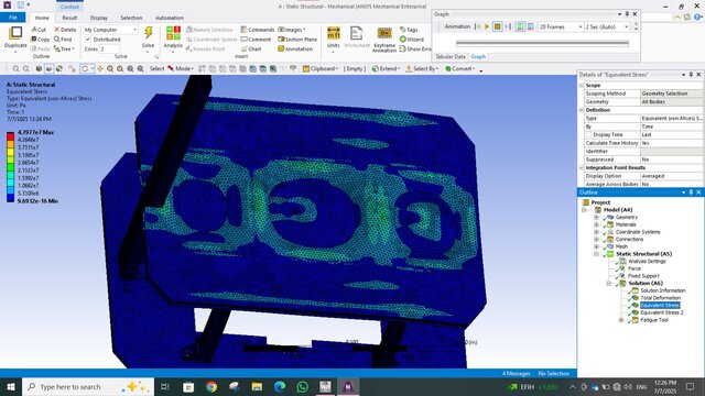 3D model of Autonomous Mobile Robot (AMR) Heavy Payload FEA Simulation (500 kg)