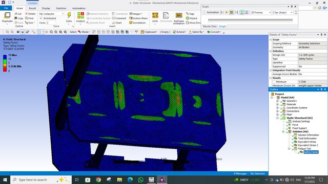 3D model of Autonomous Mobile Robot (AMR) Heavy Payload FEA Simulation (500 kg)