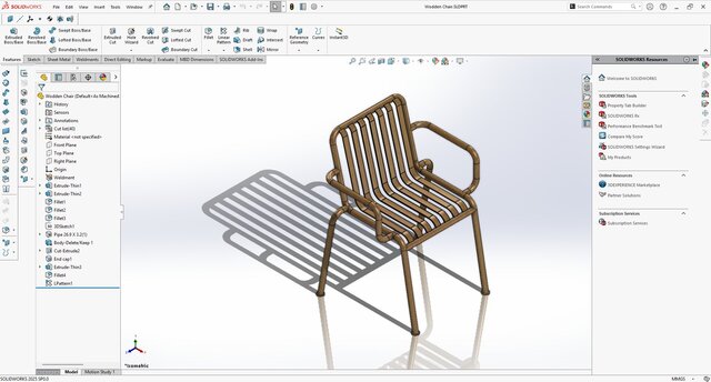3D model of Wooden Chair