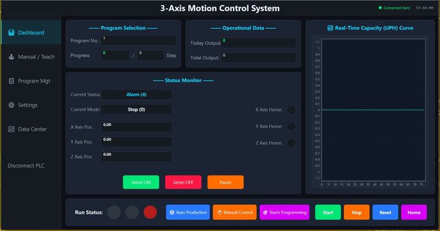 3D model of C# WPF 3-Axis Motion Control System & PLC HMI Software