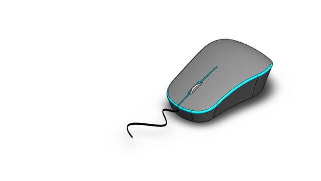 3D model of PC Mouse – SolidWorks Surface Modeling