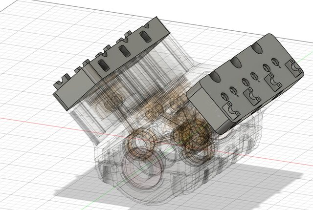3D model of V6 Engine Cylinder Head — CAD Modeling & Assembly