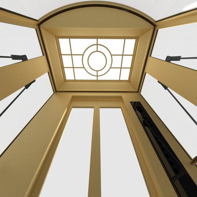 3D model of elevator Semi-Circular cabin