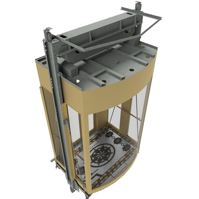 3D model of elevator Semi-Circular cabin