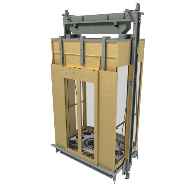3D model of elevator Semi-Circular cabin
