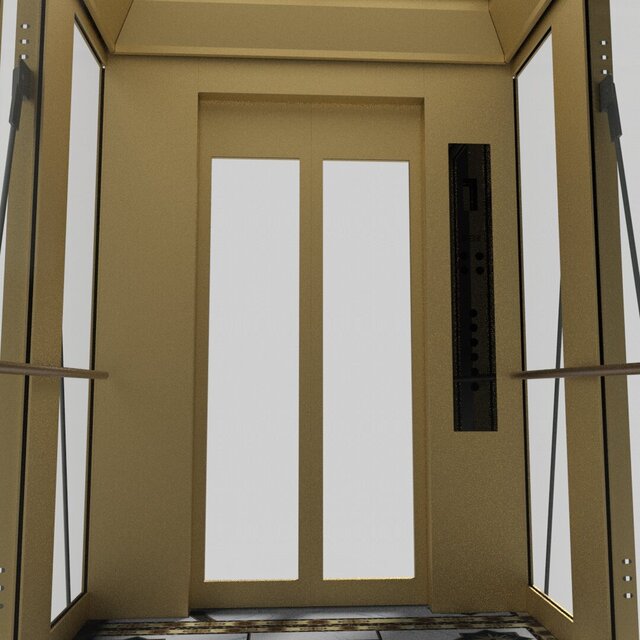 3D model of elevator Semi-Circular cabin