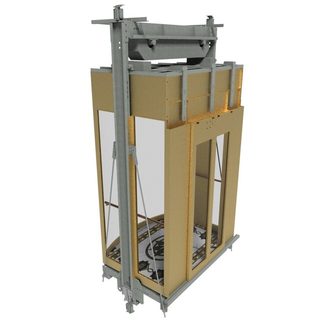3D model of elevator Semi-Circular cabin