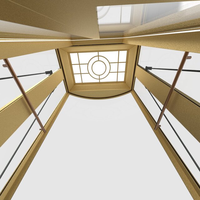 3D model of elevator Semi-Circular cabin