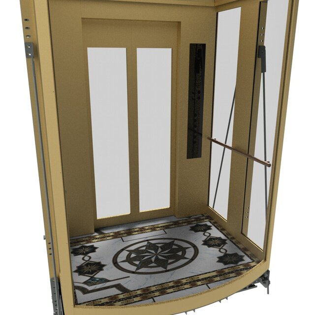 3D model of elevator Semi-Circular cabin