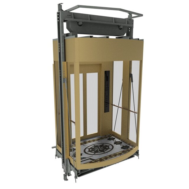 3D model of elevator Semi-Circular cabin