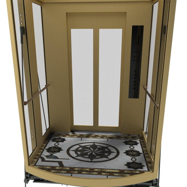 3D model of elevator Semi-Circular cabin