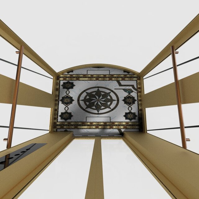 3D model of elevator Semi-Circular cabin