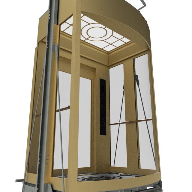 3D model of elevator Semi-Circular cabin